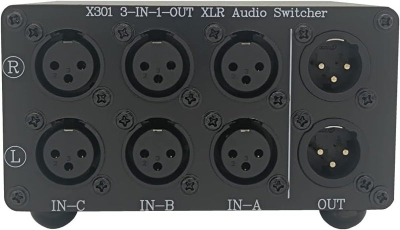 SOLUPEAK 3-Way XLR Stereo Audio Switch Box, Balanced Audio Converter, Passive Signal Source Audio Input Selector Switcher Splitter Box 3 in 1 Out (X301) - Image 5